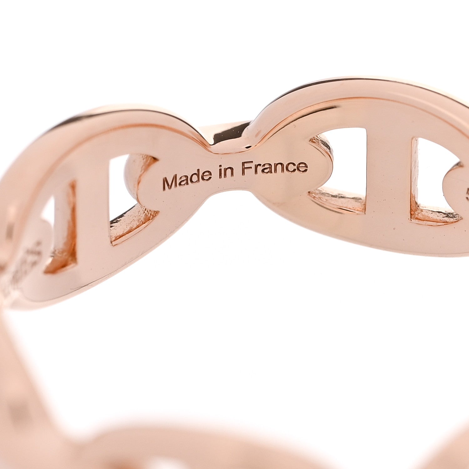 Hermes 18K Rose Gold PM Chaine d'Ancre Enchainee Ring 53 6.5 6 of 8