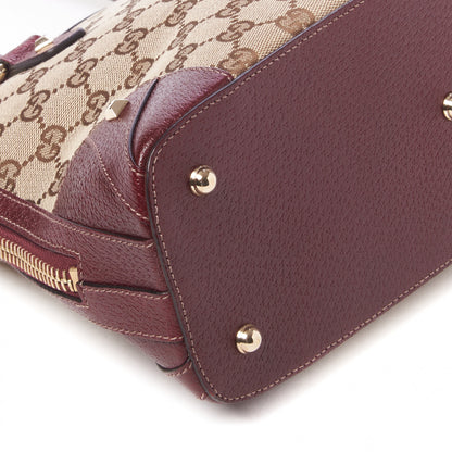 Gucci FF Monogram Medium Horsebit Nail Dome Bag Burgundy 5 of 8