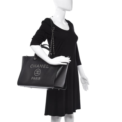 Chanel Caviar Large Studded Deauville Tote Black 3 of 9