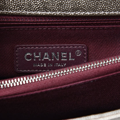Chanel Metallic Caviar Chevron Quilted Small Coco Handle Flap Light Gold 5 of 11