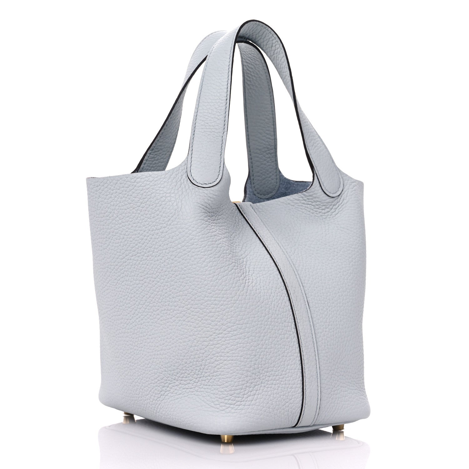 Hermes Taurillon Clemence Picotin Lock 18 PM Bleu Pale 3 of 11