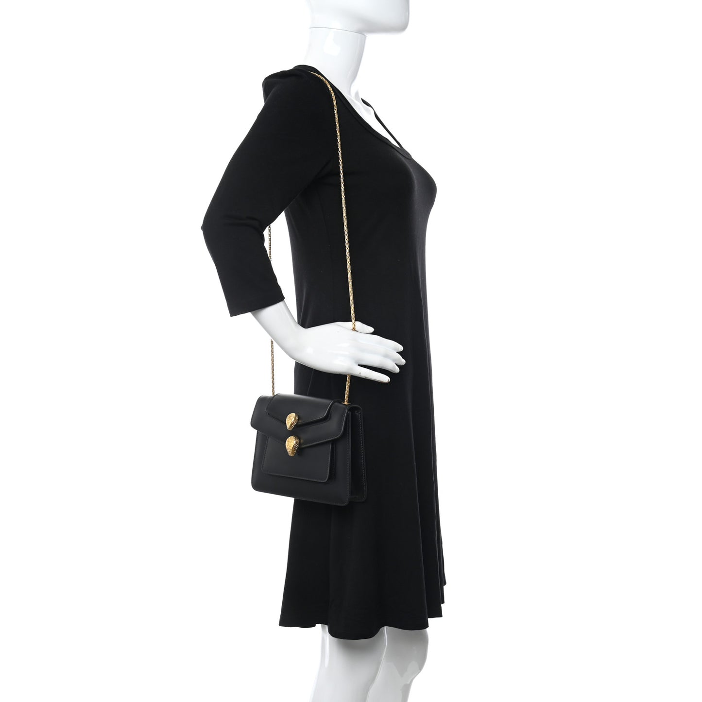 x ALEXANDER WANG Calfskin Serpenti Bag Black