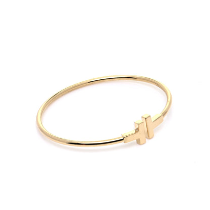 Tiffany 18K Yellow Gold T Wire Bracelet 4 of 6