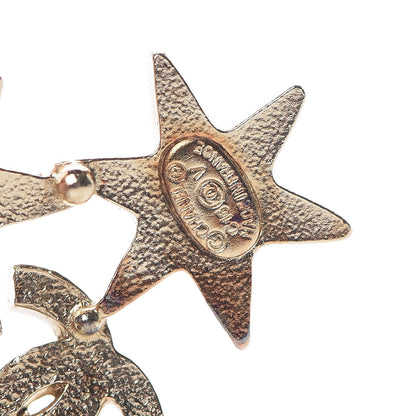 Chanel Crystal Pearl CC Star Earrings Gold 3 of 5