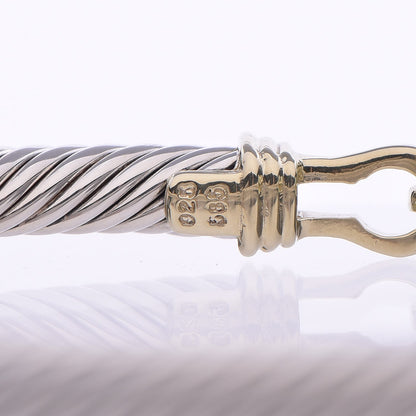 David Yurman Sterling Silver 14K Yellow Gold 5mm Cable Classic Buckle Bracelet 5 of 5