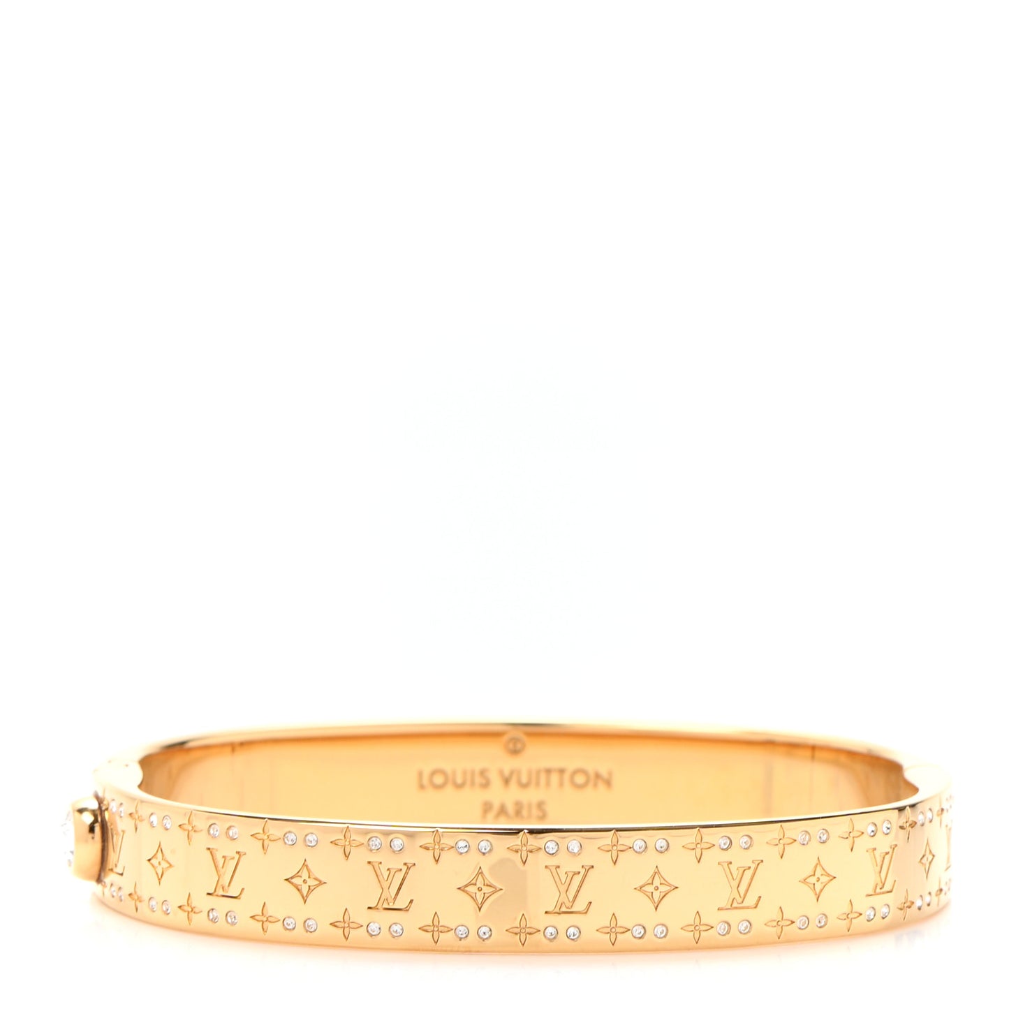 Brass Crystal Monogram Nanogram Strass Cuff M Gold