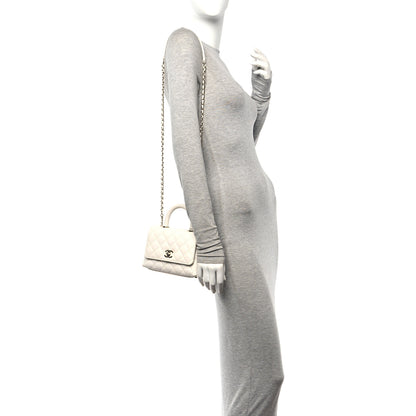Chanel Caviar Quilted Extra Mini Coco Handle Flap White 2 of 10
