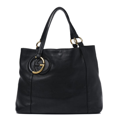 Gucci Pebbled Calfskin Medium Twill Tote Black 1 of 34