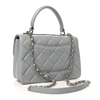 Chanel Lambskin Quilted Mini Trendy CC Dual Handle Flap Bag Light Grey 3 of 10
