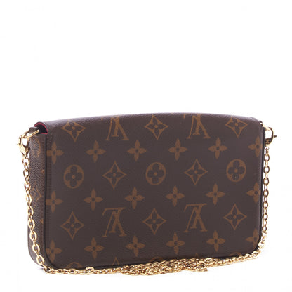 Louis Vuitton Monogram Pochette Felicie Chain Wallet Fuchsia 3 of 8