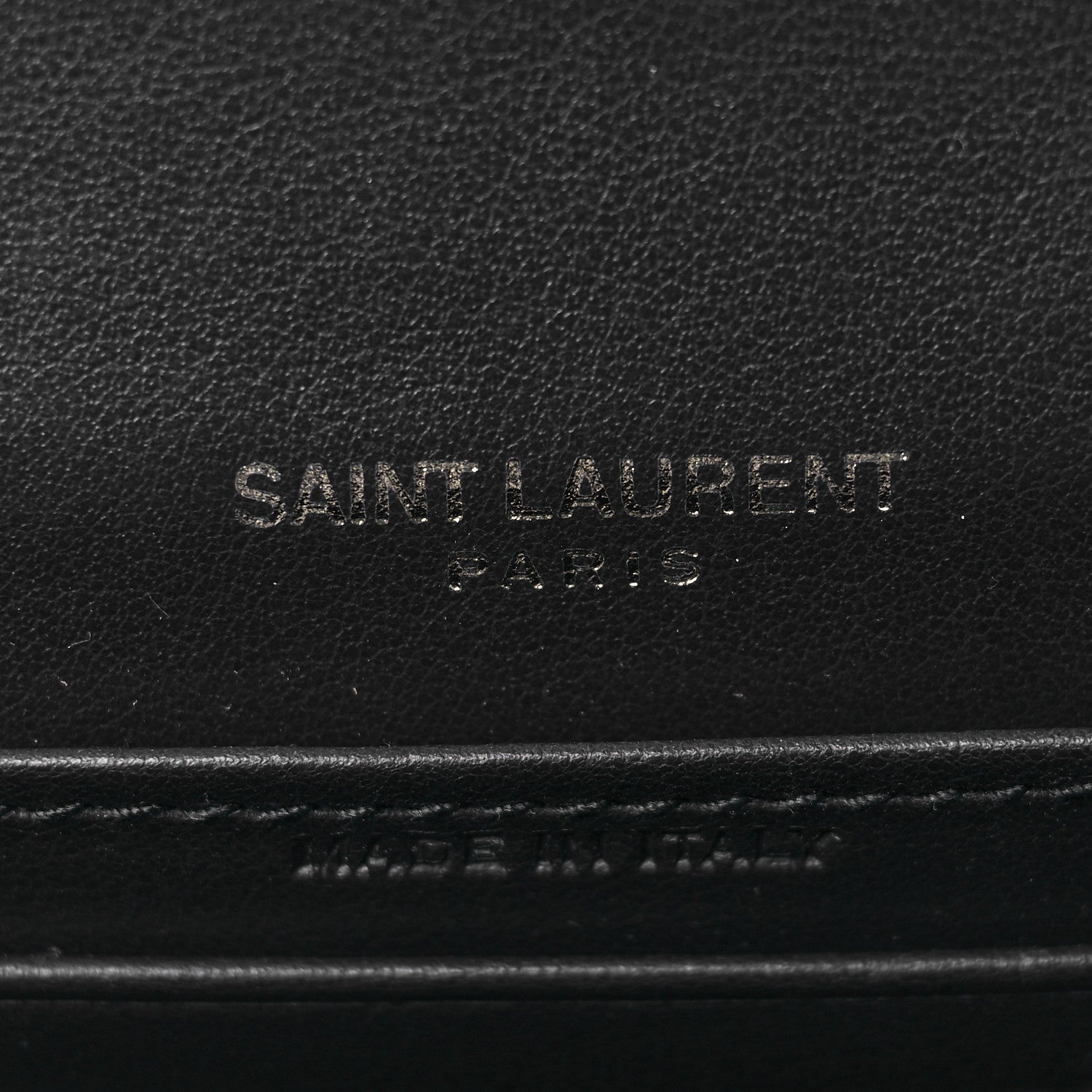 Saint Laurent Calfskin Crocodile Embossed Monogram Sunset Chain Wallet Navy 6 of 8