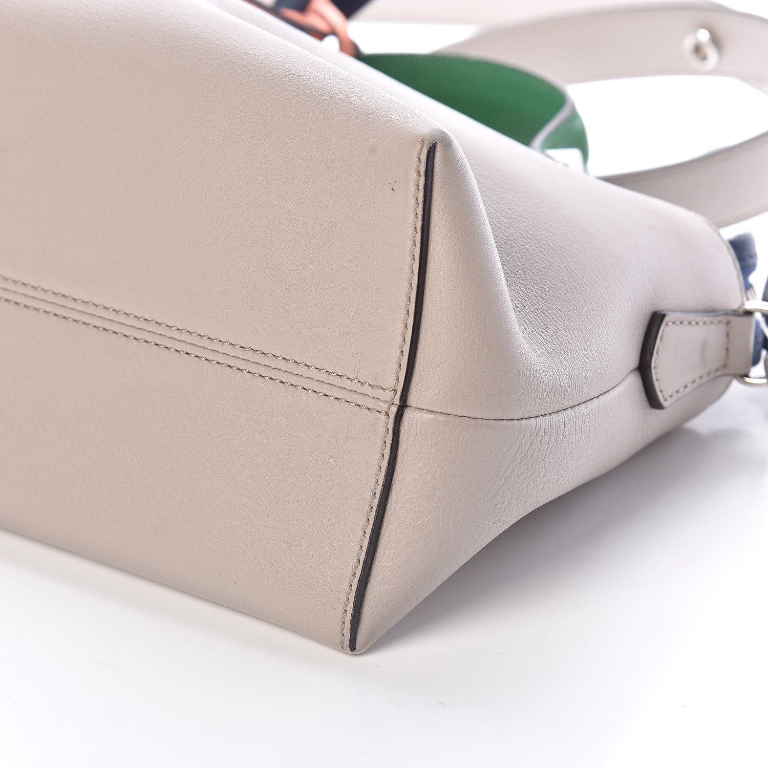 Fendi Vitello Dolce 4 Color Medium By The Way Boston Bag Grigio Polvere Emerald Multicolor 10 of 10