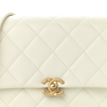 Chanel Shiny Caviar Quilted Small Chain Melody Flap White 11 of 12