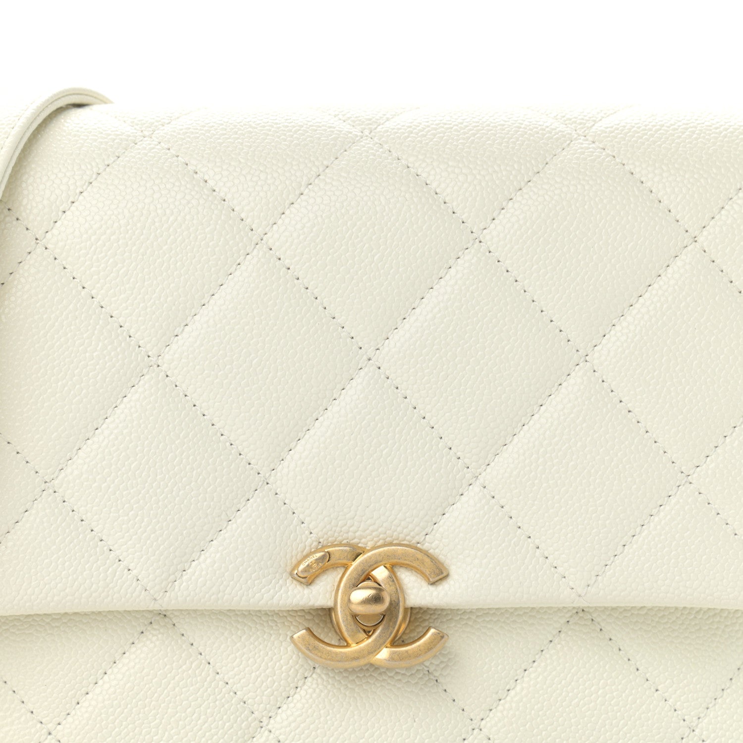 Chanel Shiny Caviar Quilted Small Chain Melody Flap White 11 of 11