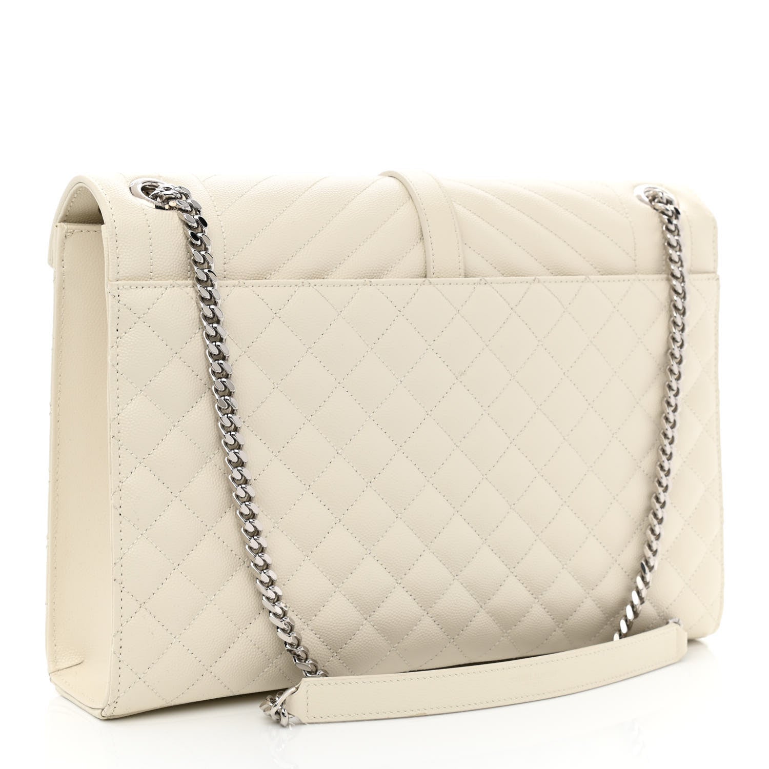 Saint Laurent Grain De Poudre Textured Mixed Matelasse Large Triquilt Monogram Satchel Porcellana 3 of 10