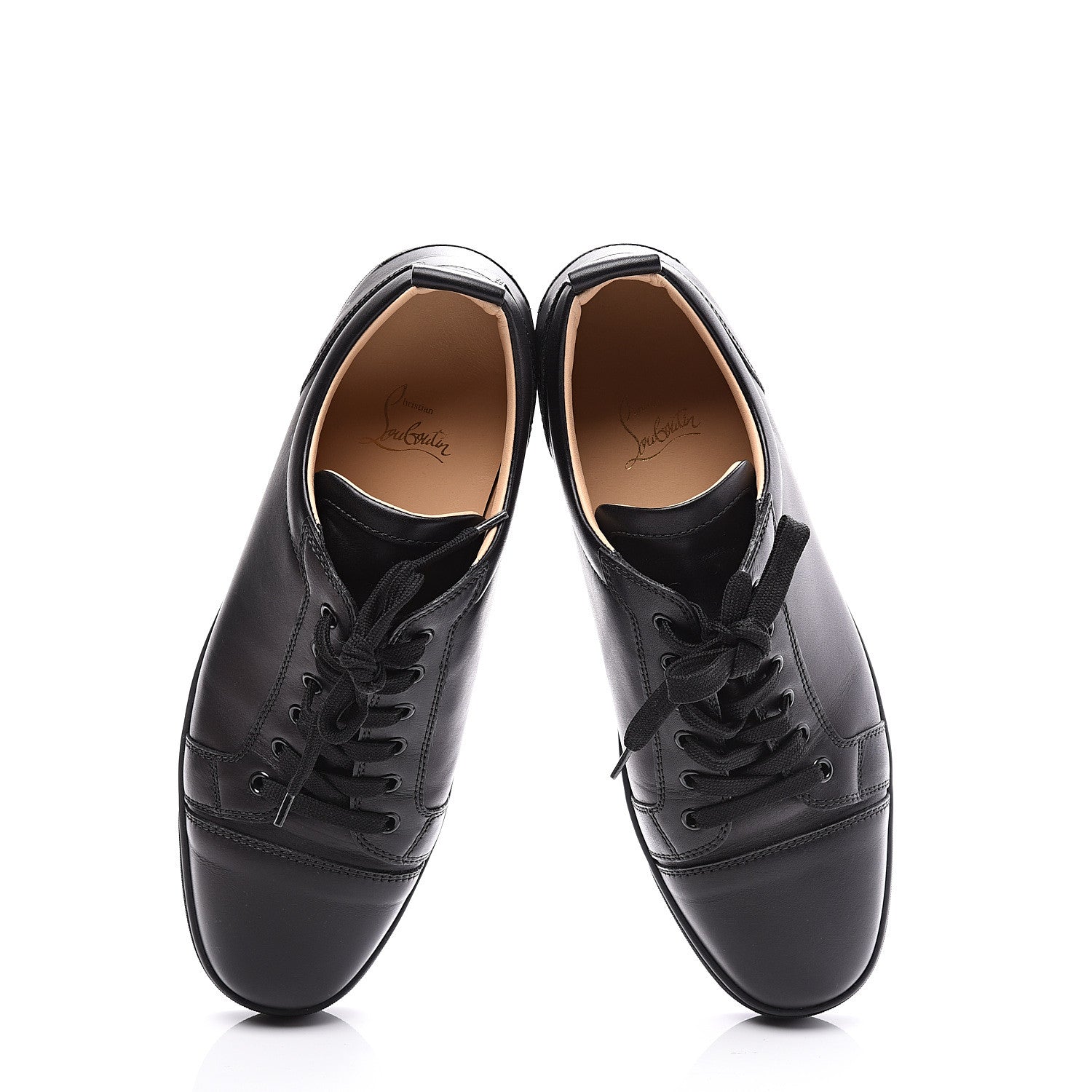 Christian Louboutin Calfskin Mens Louis Junior Flat Sneakers 44.5 Black 5 of 11