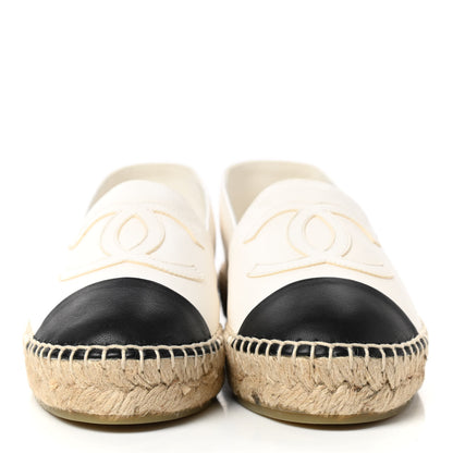 Chanel Lambskin CC Espadrilles 35 White Black 2 of 10