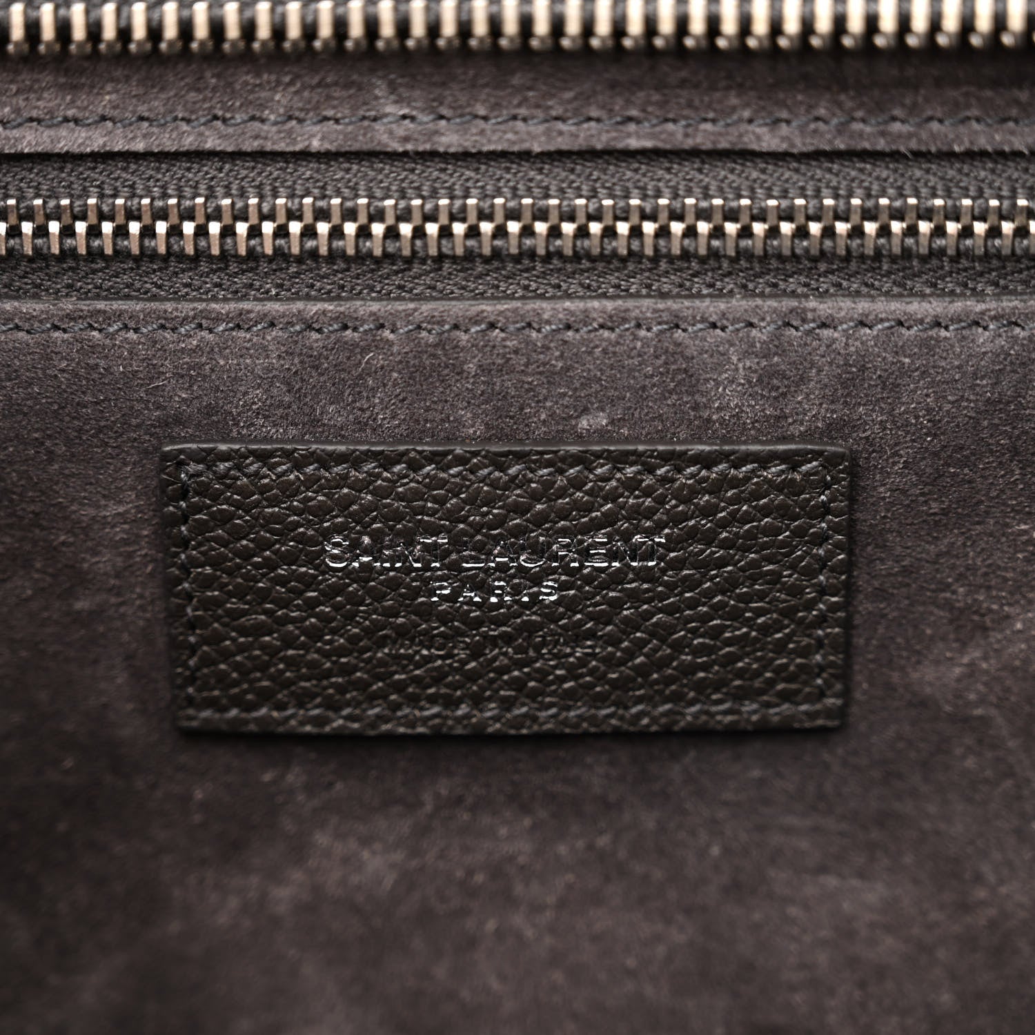 Saint Laurent Grained Calfskin Medium Cabas Rive Gauche Coal 6 of 12