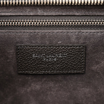 Saint Laurent Grained Calfskin Medium Cabas Rive Gauche Coal 6 of 12