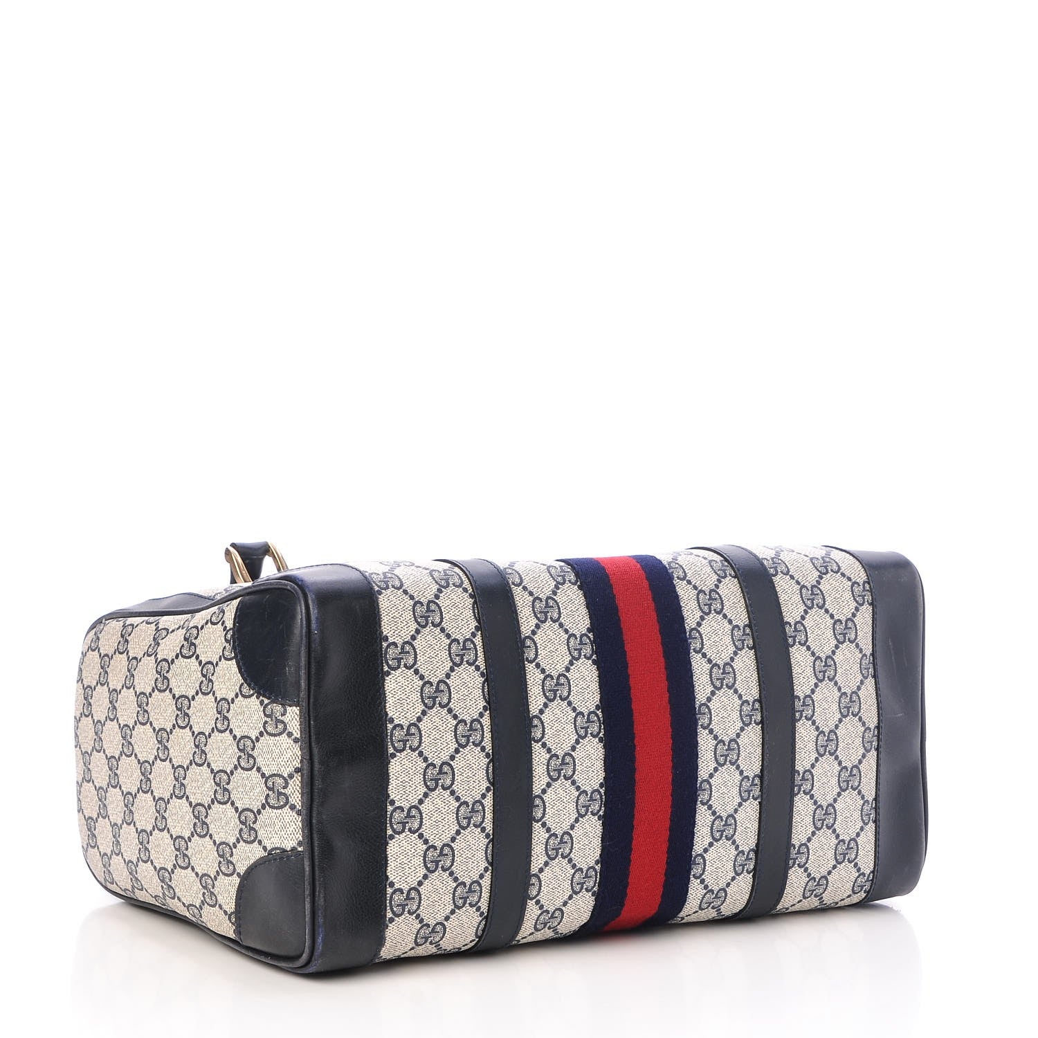 Gucci Coated Canvas Monogram Web Boston Navy 4 of 10