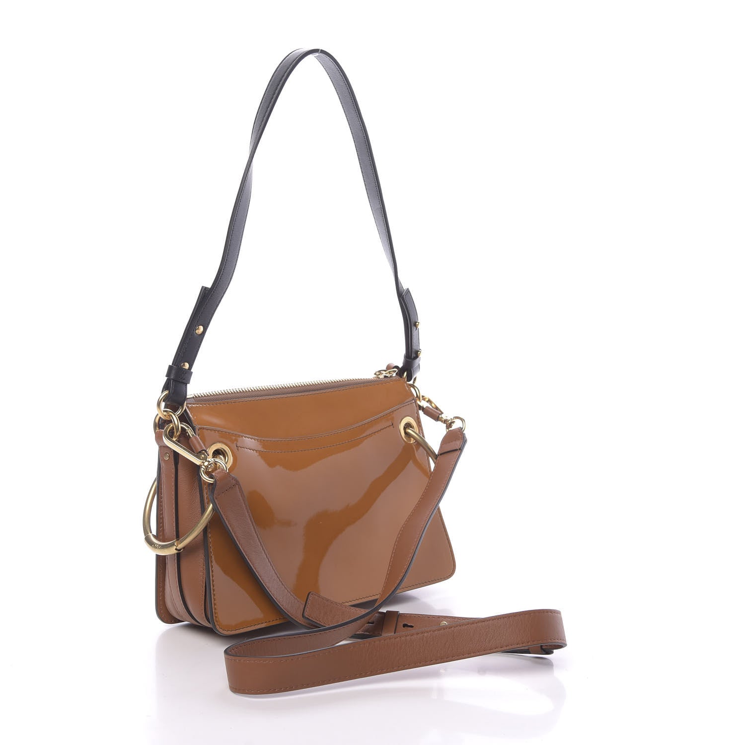 Chloe Glossy Lambskin Sfumato Small Roy Bag Caramel 3 of 9