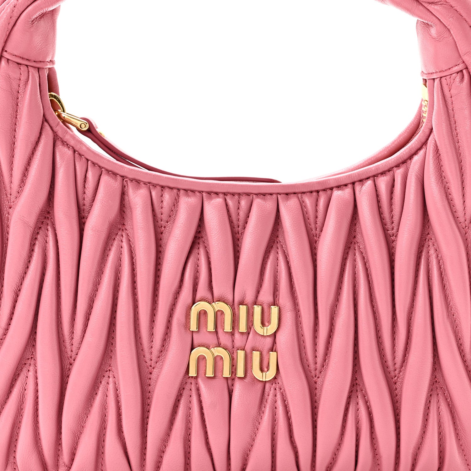 Miu Miu Nappa Matelasse Small Wander Hobo Pink 7 of 9