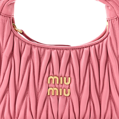 Miu Miu Nappa Matelasse Small Wander Hobo Pink 7 of 9
