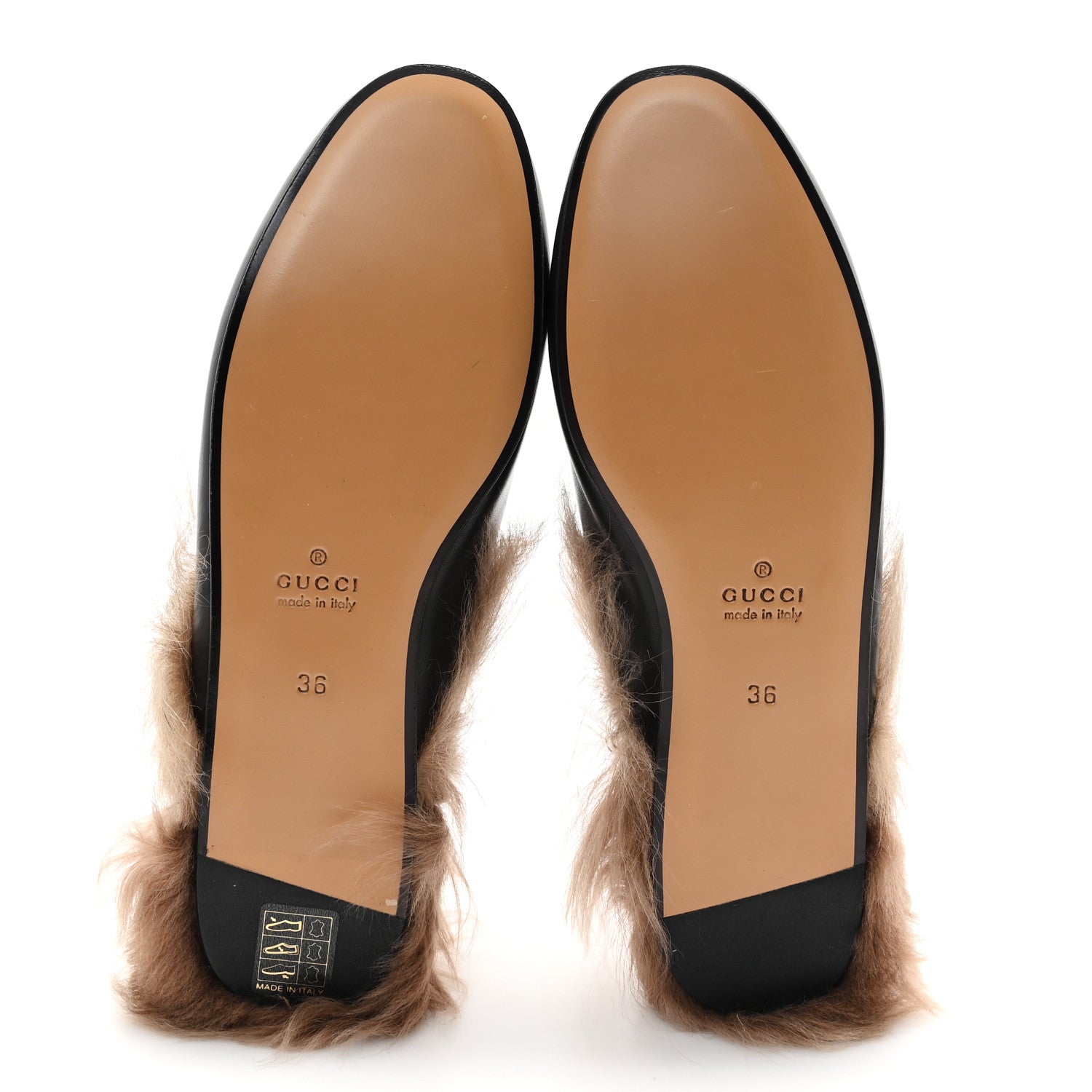 Gucci Calfskin Fur Womens Princetown Slippers 36 Black 6 of 9