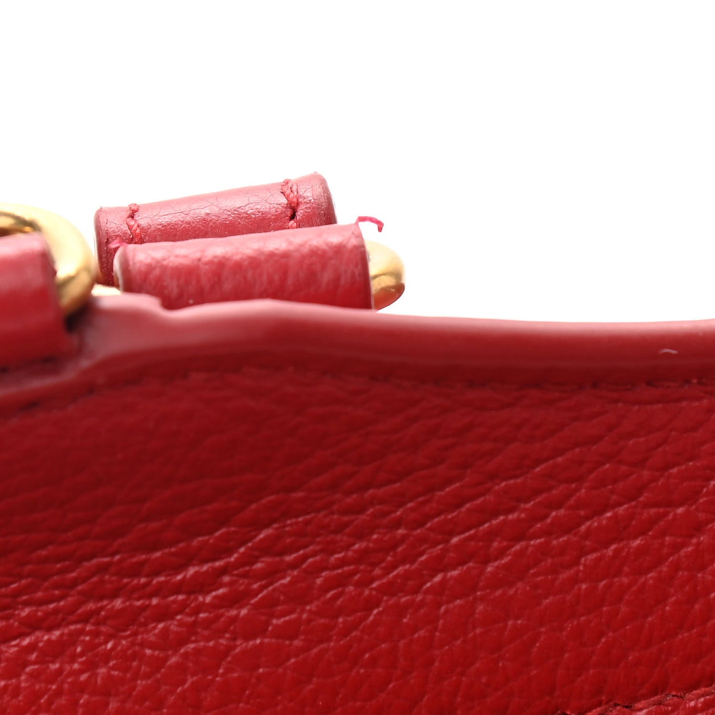 Grained Calfskin Neo Classic Gold Hardware Nano City Crossbody Medium Red