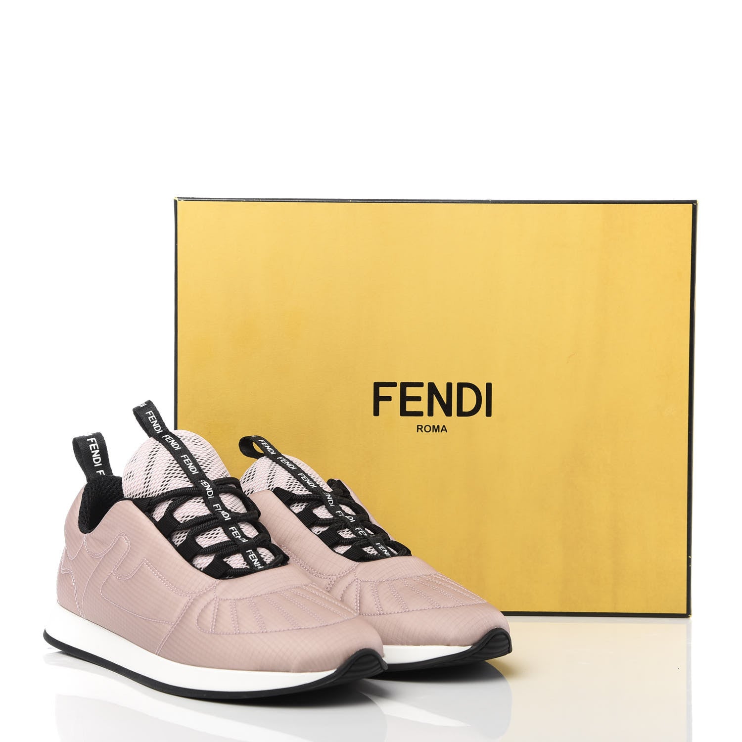 Fendi Nylon FFreedom Sneakers 35 White Rosa 10 of 10