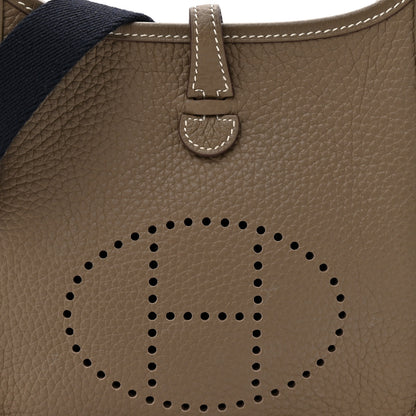 Hermes Taurillon Clemence Amazone Evelyne TPM Etoupe Bleu Indigo 8 of 11