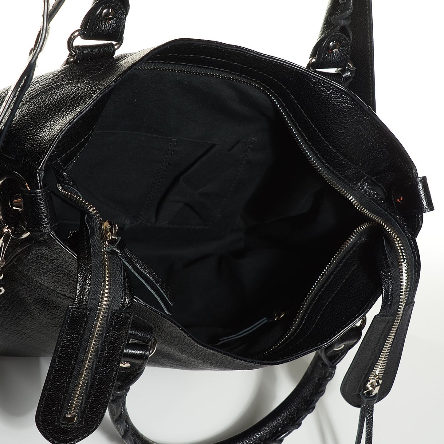 Chevre Silver Metallic Edge Hardware Velo Black