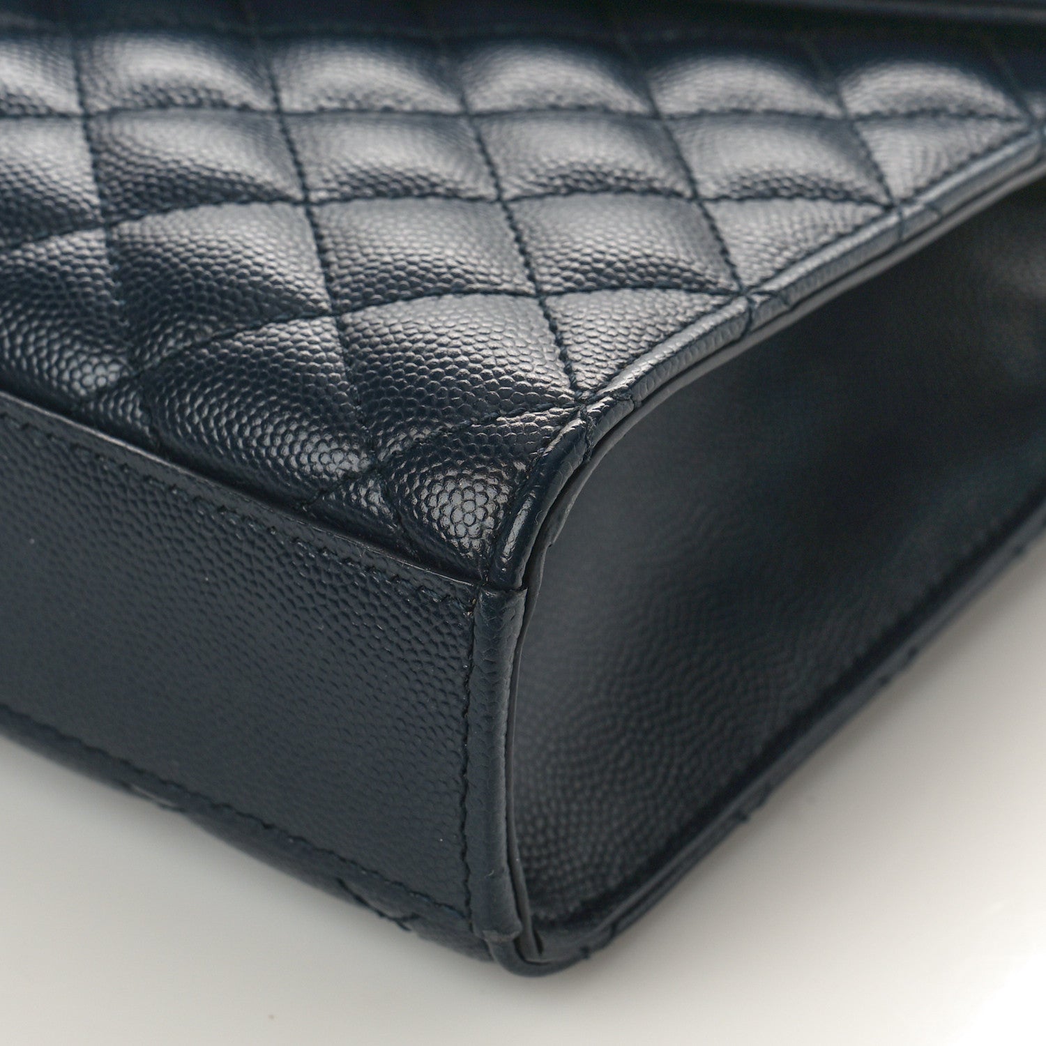 Saint Laurent Grain De Poudre Textured Mixed Matelasse Triquilt Medium Monogram Satchel Deep Marine 8 of 9
