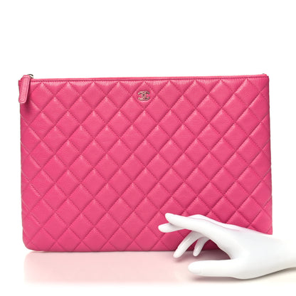 Chanel Caviar Quilted Large Cosmetic Case Pink 2 of 10