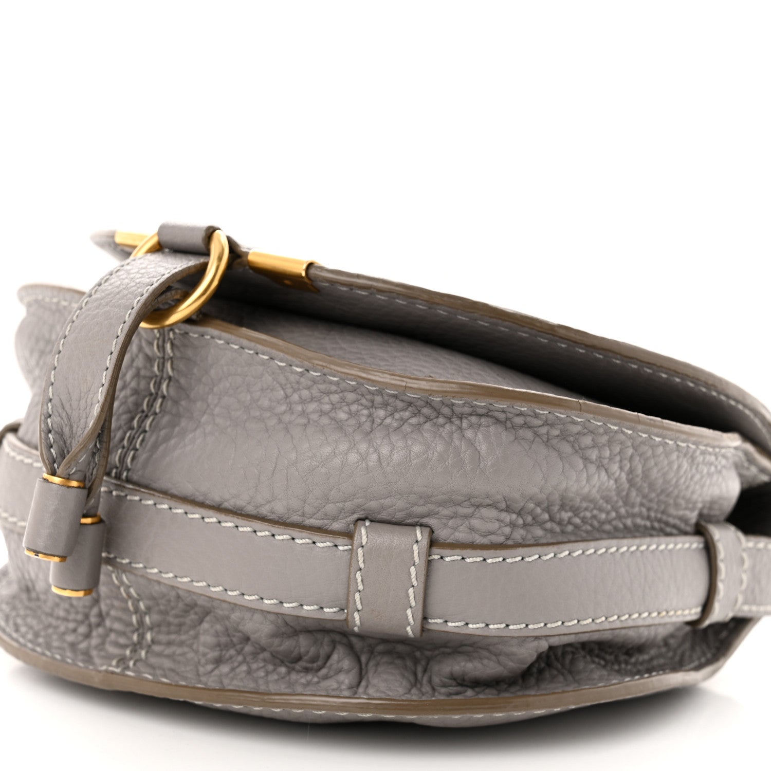 Chloe Calfskin Mini Marcie Round Crossbody Bag Cashmere Grey 10 of 12