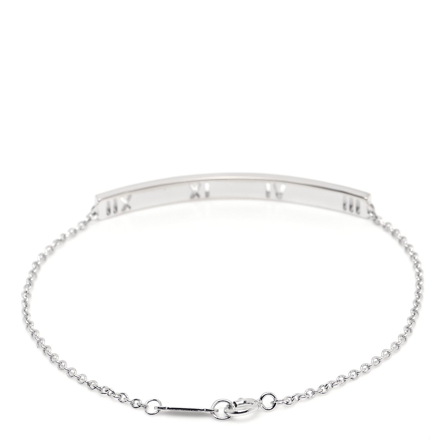 Tiffany 18K White Gold Diamond Atlas Bar Pierced Bracelet 3 of 5