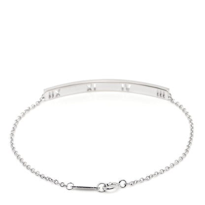 Tiffany 18K White Gold Diamond Atlas Bar Pierced Bracelet 3 of 5