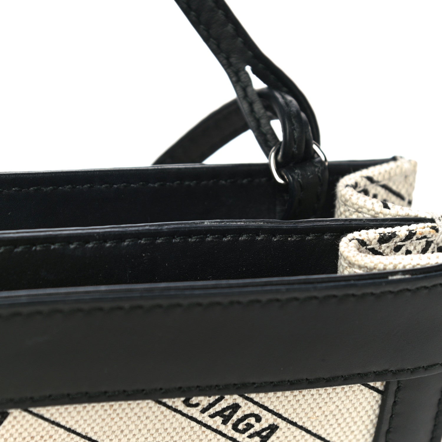 Balenciaga Cotton Canvas Logo Pochette Crossbody Bag Natural Black 15 of 15