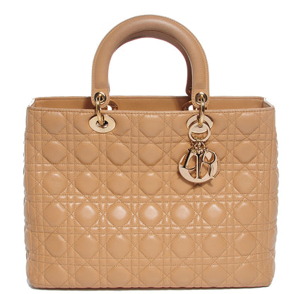 Christian Dior Lambskin Cannage Large Lady Dior Beige 1 of 8