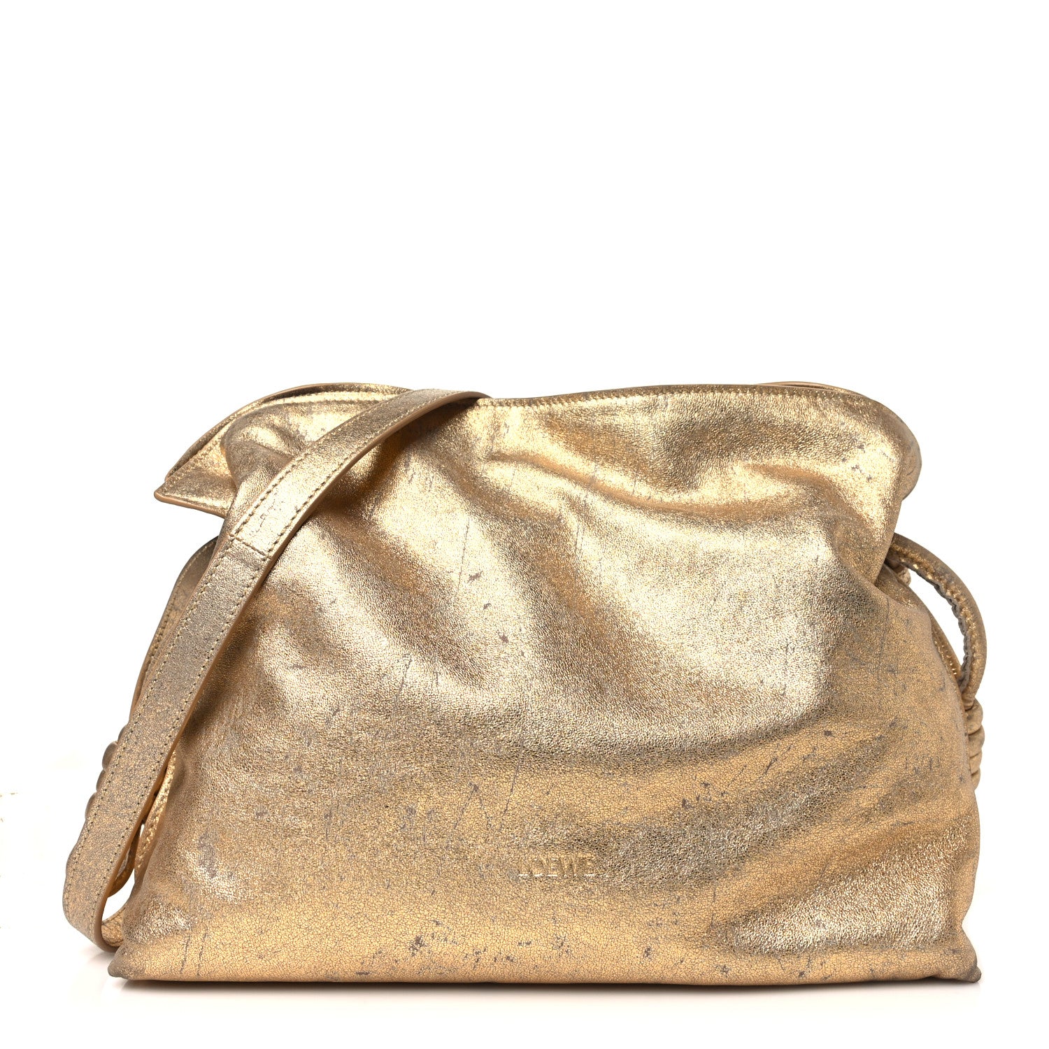 Loewe Metallic Lambskin Medium Chain Flamenco Knot Clutch Gold 1 of 11