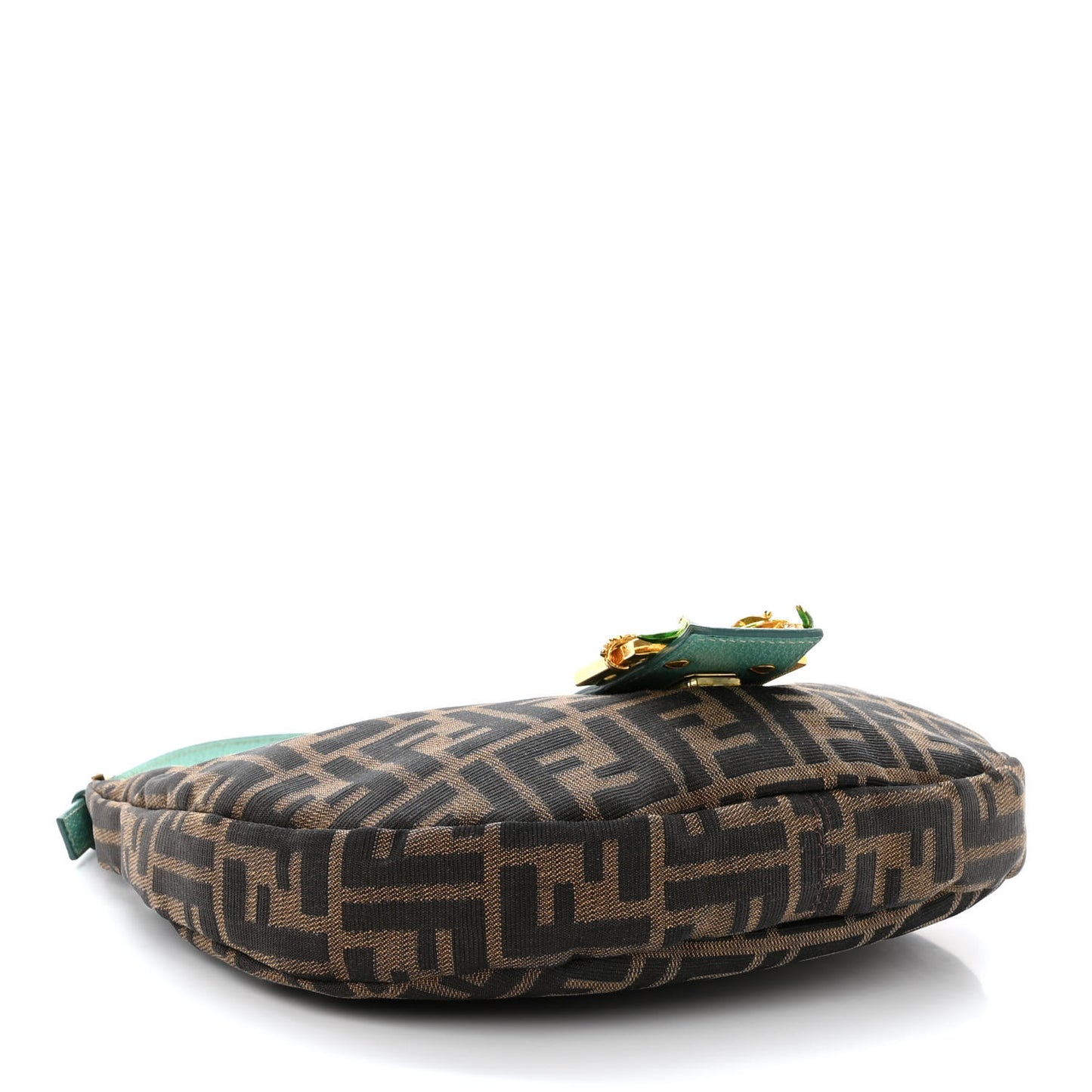 Zucca Crystal Flower Half Moon Baguette Tobacco Turquoise