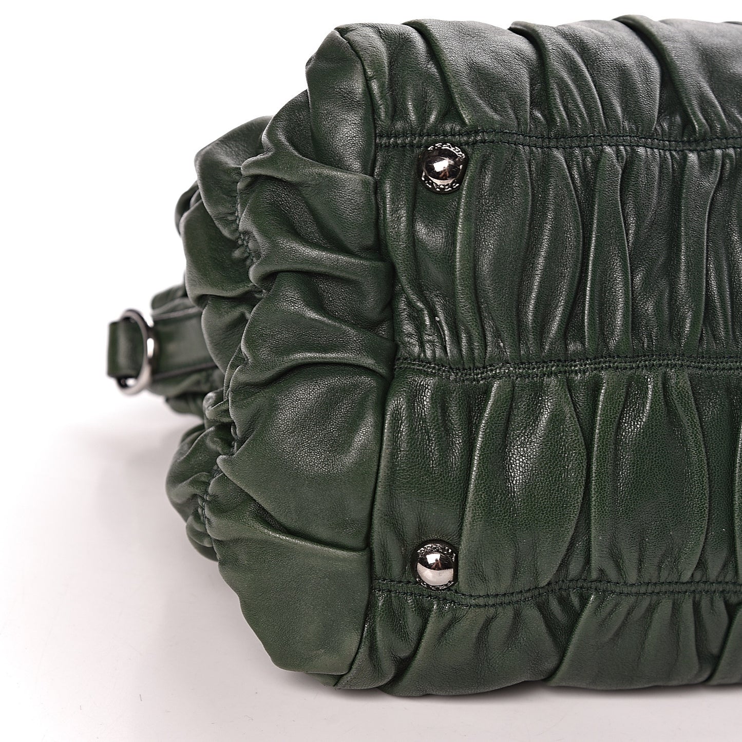 Nappa Gaufre Double Zip Tote Green
