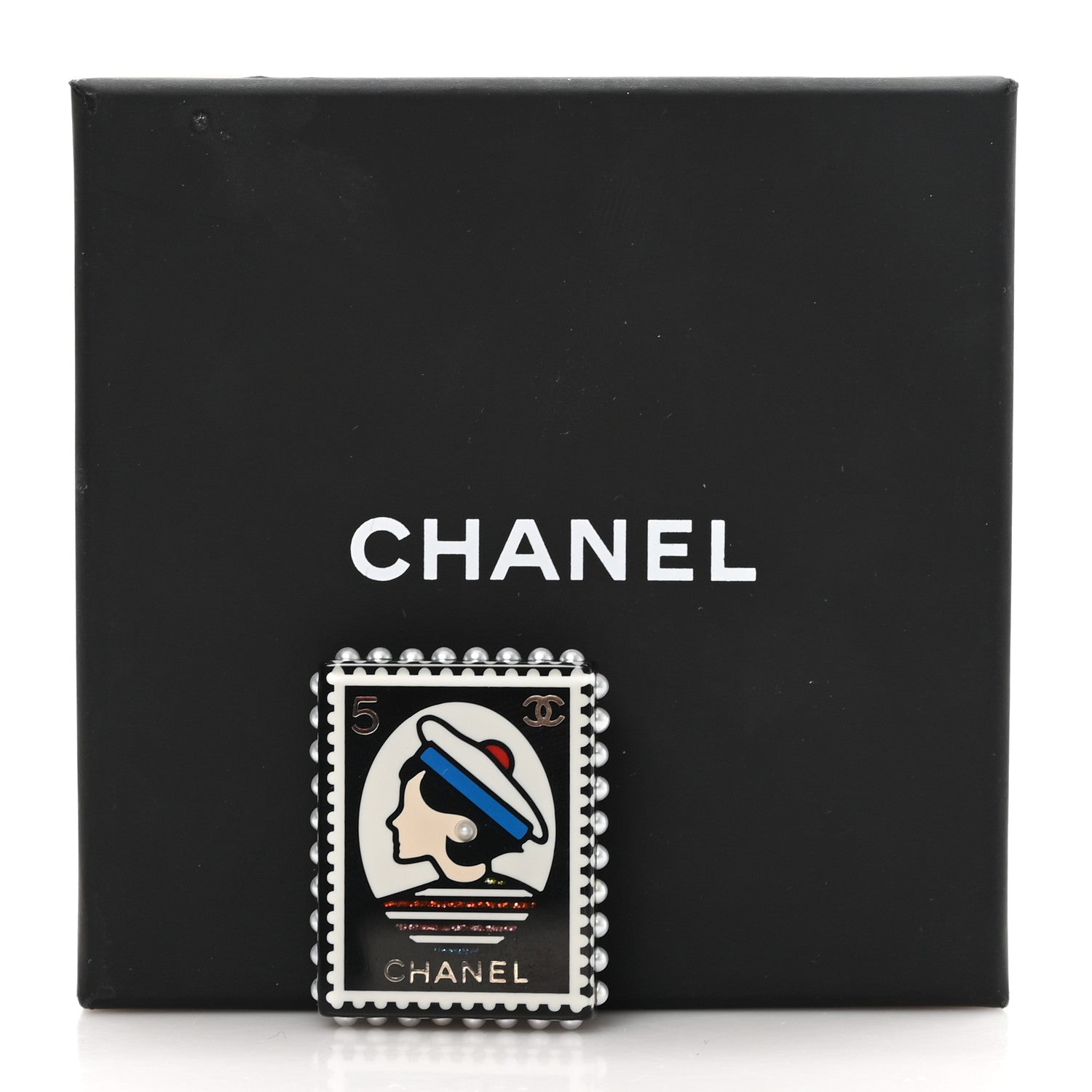 Chanel Resin Pearl Glitter CC Coco Chanel Brooch Multicolor 4 of 4