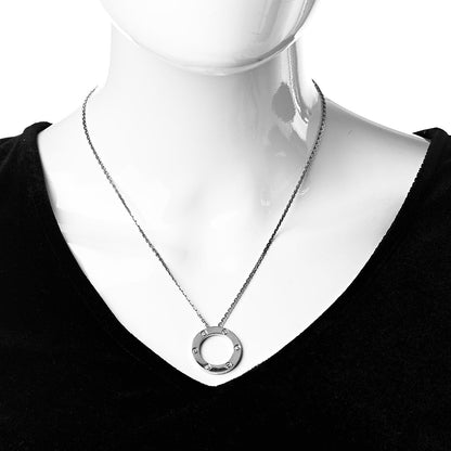 Cartier 18K White Gold 3 Diamonds LOVE Pendant Necklace 2 of 6