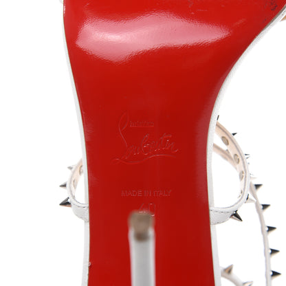 Christian Louboutin Kid Choca Spikes 100 Sandals 40 Neige 6 of 12