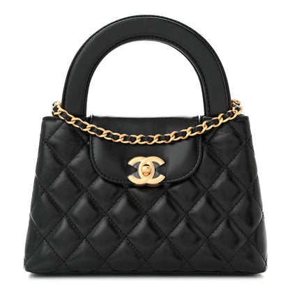 Chanel Shiny Aged Calfskin Quilted Nano Kelly Shopper Black 1 of 11