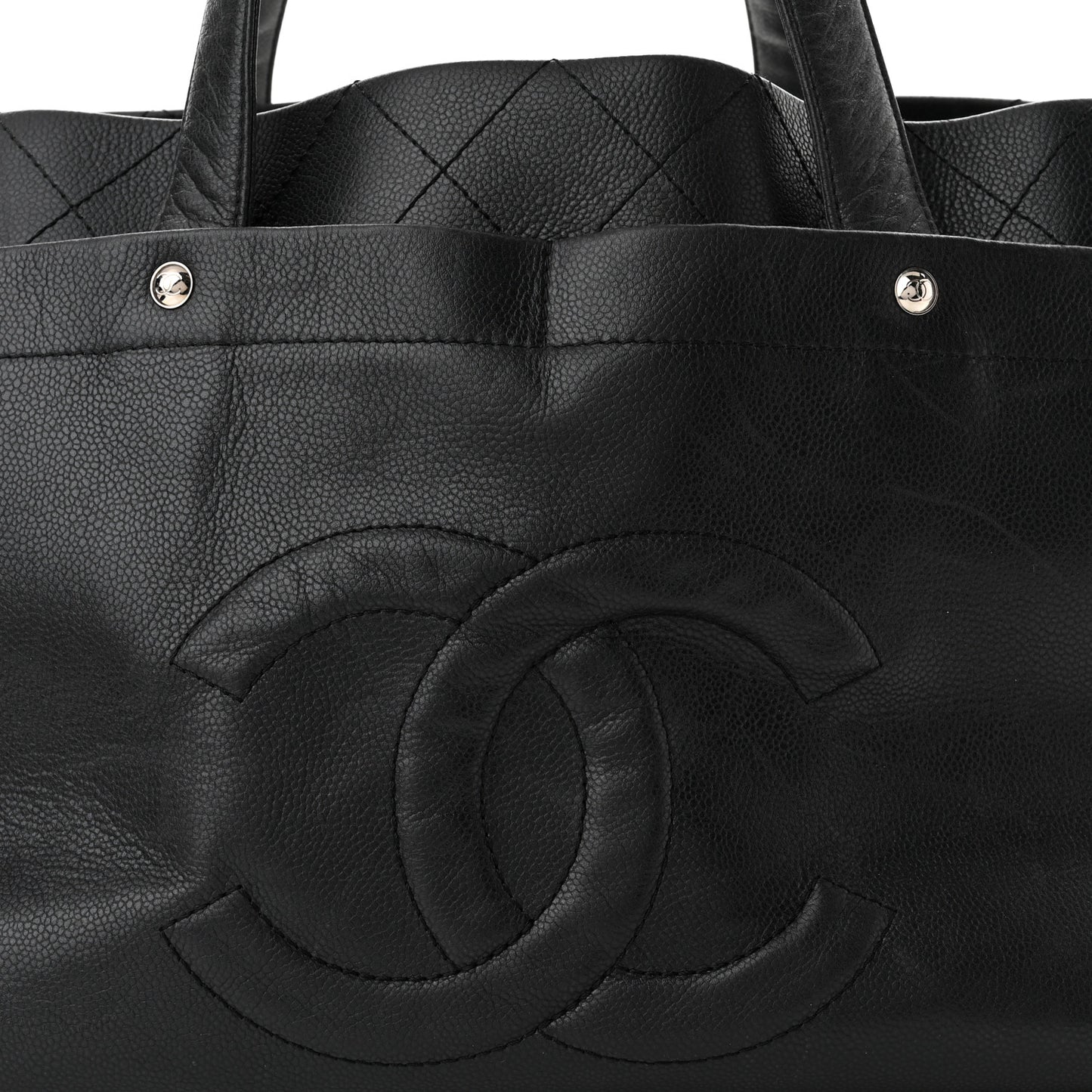Caviar Large Executive Cerf Shopper Tote Black