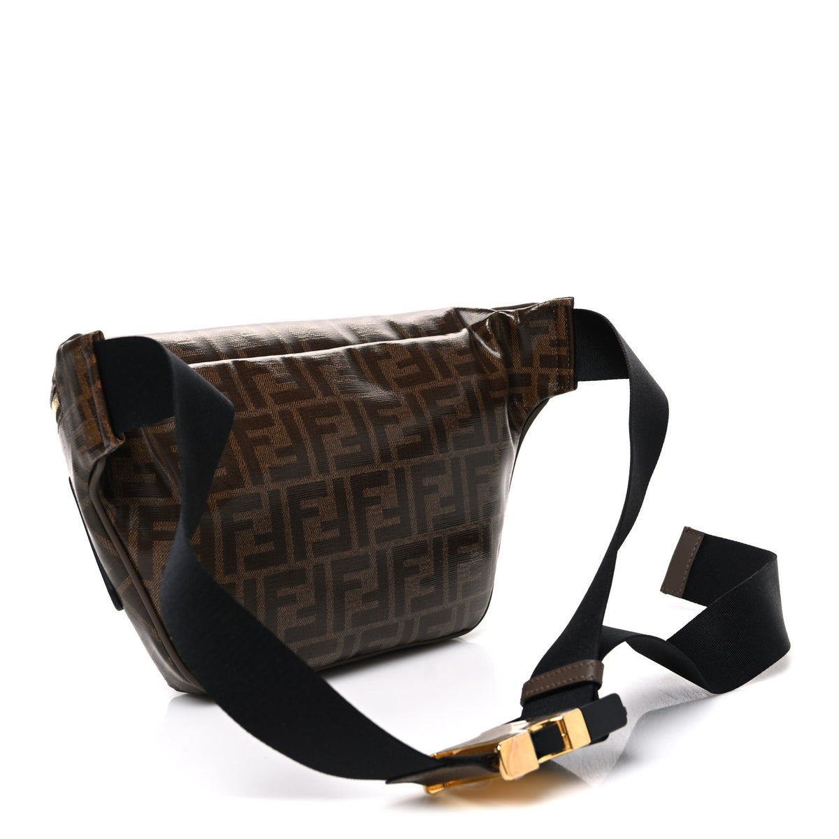 X FILA Glazed Fabric Vitello Century FF 1974 Mania Belt Bag Mogano Panna Blueberry