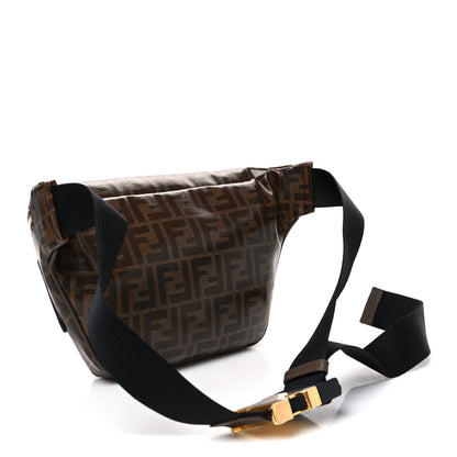 Fendi X FILA Glazed Fabric Vitello Century FF 1974 Mania Belt Bag Mogano Panna Blueberry 2 of 10