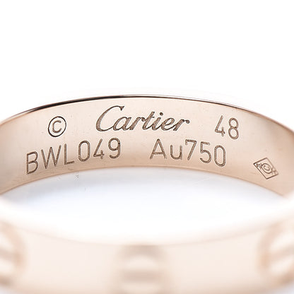 Cartier 18K Pink Gold 3.5mm LOVE Wedding Band Ring 48 4.5 4 of 5